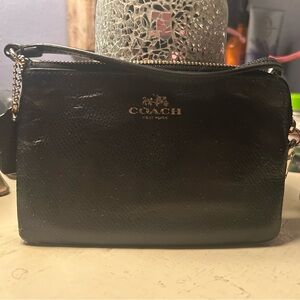 Coach Black Leather wrist bag